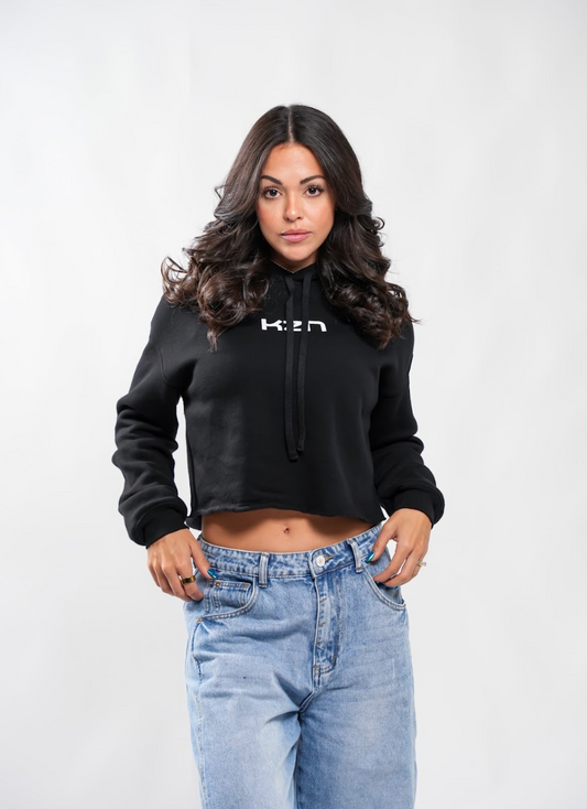 KZN Black Crop Hoodie